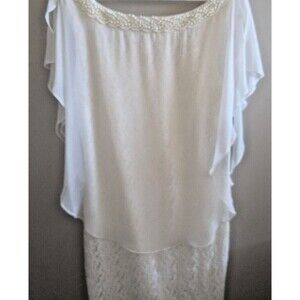 SD Collection Women's Jeweled Sparkling Sexy Overlay Layered Dress. Size 2P